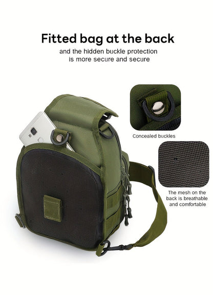 Tactical Sling Backpack Lightweight Military Shoulder Bag – Cycling, Sports, Travel & Daily Use, Zipper Closure, Available in Green, Black, Khaki, Desert, Grey & Jungle Camo