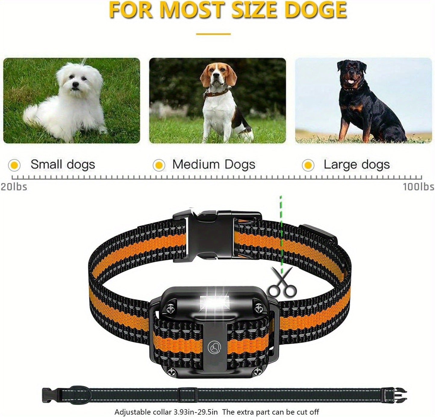 Dog Training Collar with Remote – LED Light, Beep, Vibration & Safe Shock Modes | Waterproof E-Collar for 1, 2 or 3 Dogs | Adjustable Range Remote Dog Trainer (Black & Blue)