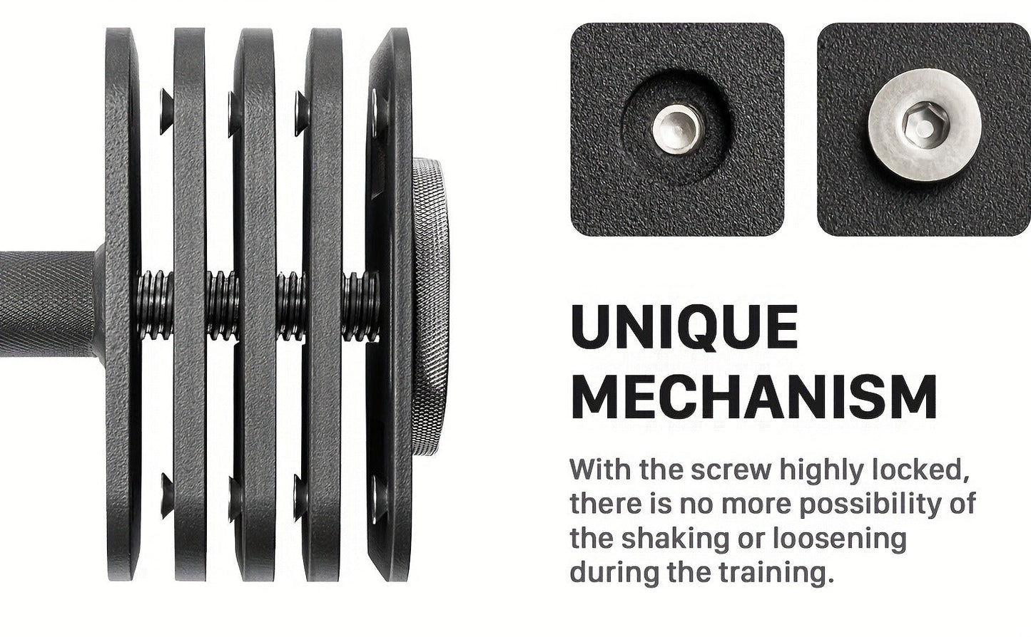 Quick-Lock Adjustable Dumbbell Set 10–80LB – 5LB Increments Square Weight Plates for Home Gym Fitness, Compatible Longer Screws & Add-On Plates Available