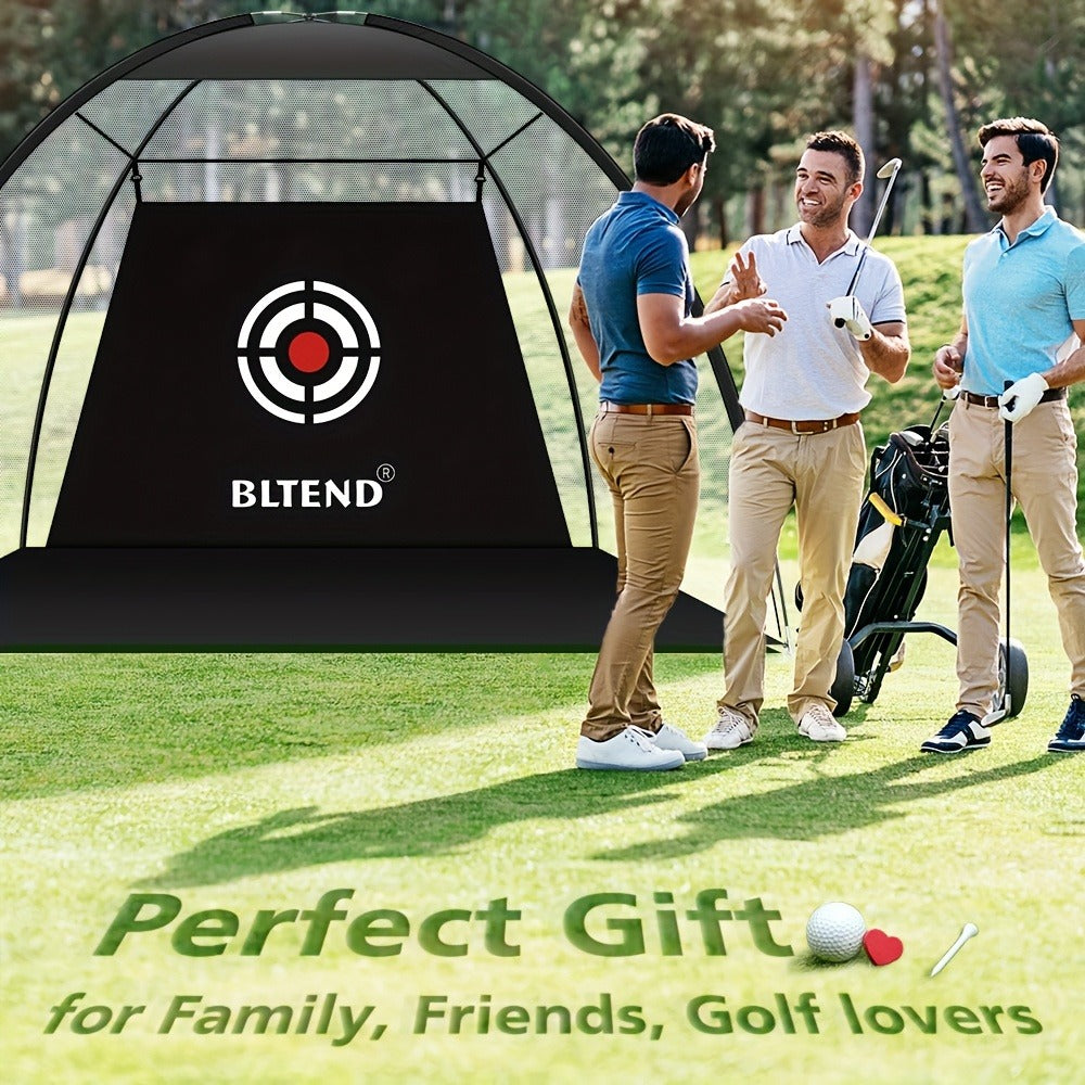 Golf Practice Net with Mat Set 10x7ft – Heavy Duty Backyard Driving Hitting Net with Turf Mat Golf Balls Rubber Tees & Carry Bag for Indoor Outdoor Training – Golf Gift for Men Women