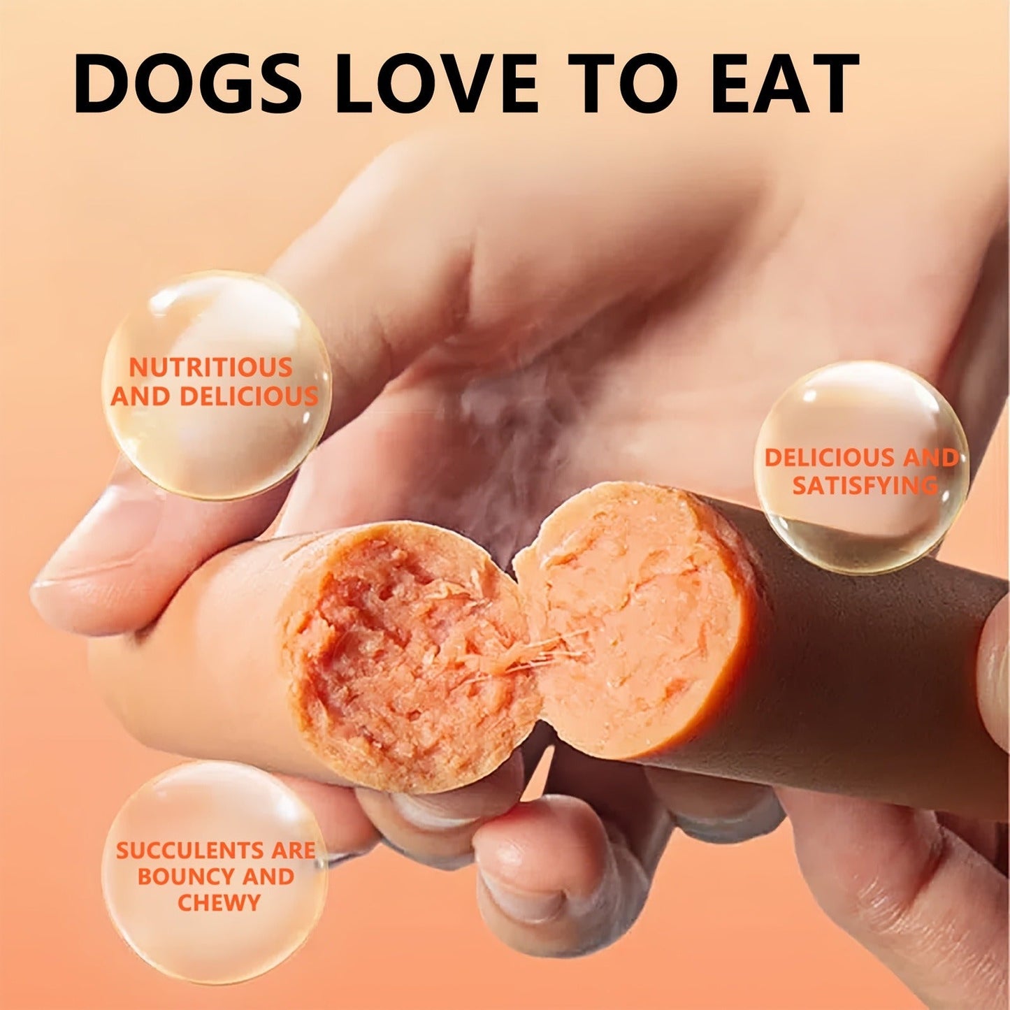 Grain-Free Dog Sausage Treats – Chicken Flavor Ham Sticks, Soft & Easy-Digest Dental Chew Snacks for Puppies & Adult Dogs, No Additives, All Breeds (16-Pack or 32-Pack)