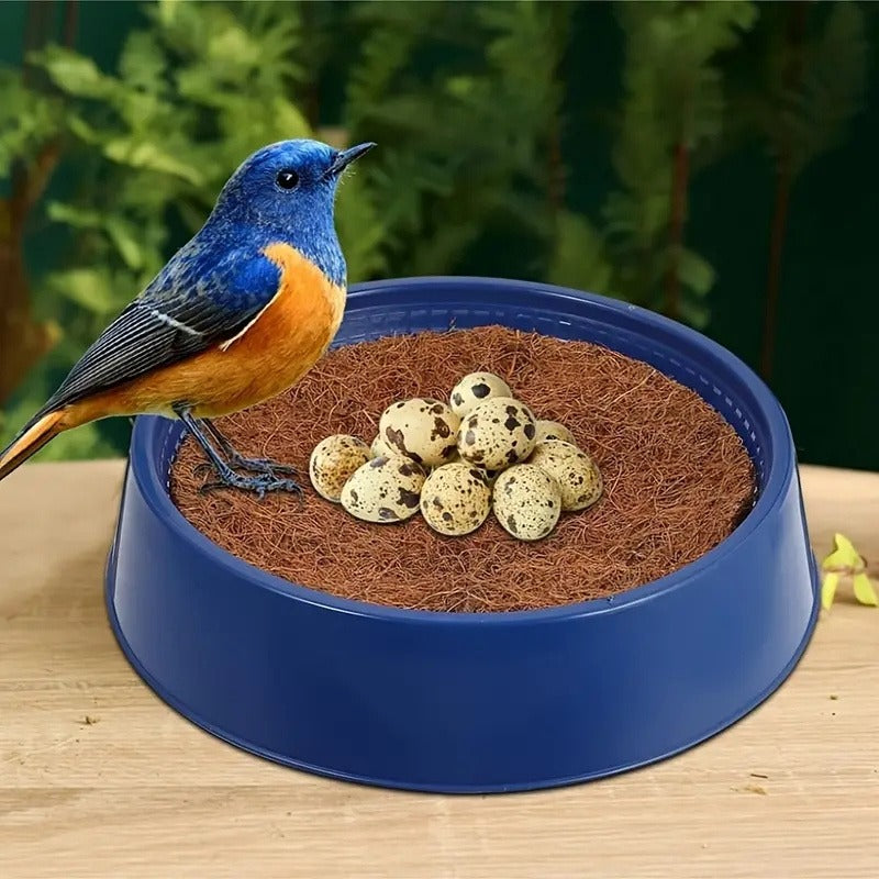 Pigeon Nesting Bowl 6-Pack with Coconut Fiber Mat – Durable Plastic Bird Breeding & Hatching Set for Racing Pigeons, Doves, Quails & Small Birds, Breeding Season Essential Gift for Bird Breeders