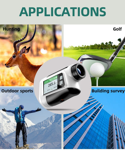 Laser Rangefinder 1000 Yard with Slope Compensation & Vibration Lock – USB Rechargeable Golf Rangefinder with Side Display Voice Broadcast 9 Modes M/Yard/Ft for Golf Hunting Disc Golf Outdoor Measurement