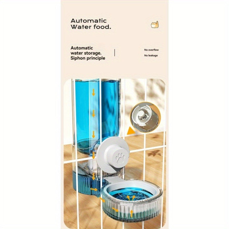 Hanging Cage Pet Water Dispenser & Automatic Feeder – No-Drip Gravity Feed Bowl for Rabbits, Guinea Pigs, Hamsters & Small Animals | Cage-Mount Design, Easy Refill