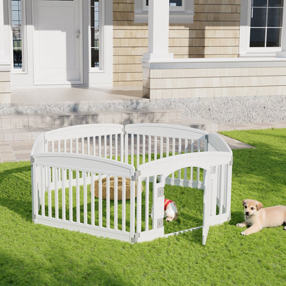 Foldable Dog Playpen & Indoor Outdoor Pet Fence – Portable, Easy to Clean, 4-Panel & 6-Panel, White & Black