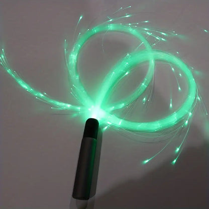 Rechargeable LED Fiber Optic Whip | 7-Color Glow Rave Dance Toy