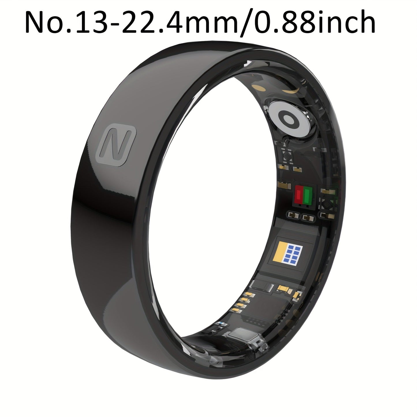 Fitness Tracker Smart Ring – IP68 Waterproof, Sleep & Step Monitor, Crystal Charging Case, Stainless Steel | Men & Women Sizes 7–13