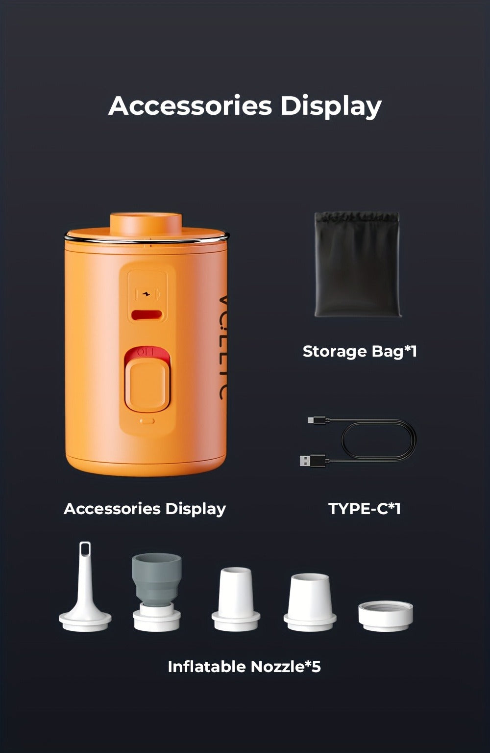 Portable Electric Air Pump USB Rechargeable 800mAh