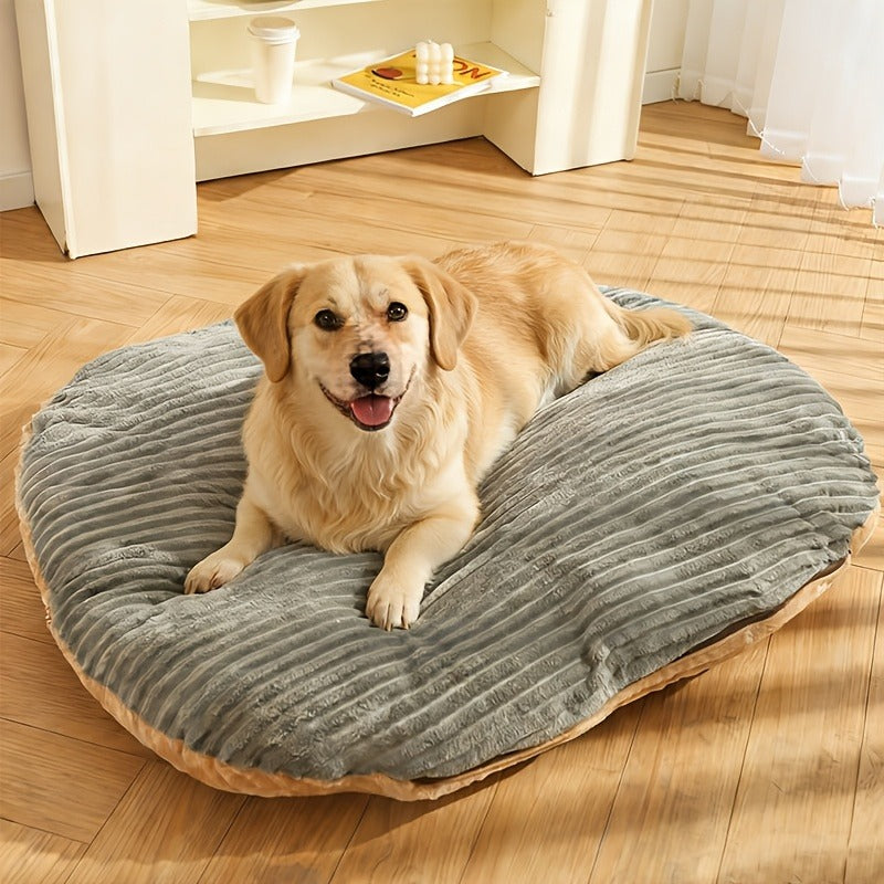 Furry Round Pet Bed for Dogs & Cats - Soft Warm Washable Dog Bed with Anti-Slip Base, Foldable Breathable Plush Cat Bed Mattress for Small Medium Large Pets, Indoor Dog Cage Pad, Sizes M-XXL