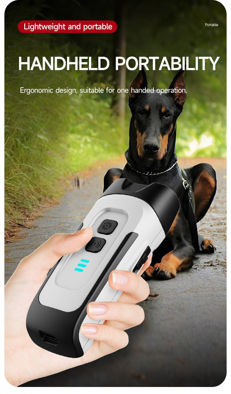 Ultrasonic Dog Bark Control Device with LED Flashlight - Adjustable Anti-Barking Trainer, Portable Indoor Outdoor Dog Behavior Corrector