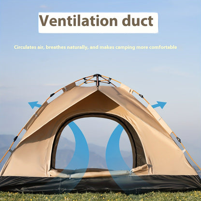 Pop Up Camping Tent Instant Setup – Automatic Windproof Lightweight Tent with Dual Doors & Mesh Windows, All-Season Waterproof Design for 1-3 & 3-4 Person, Ideal for Camping, Hiking & Travel