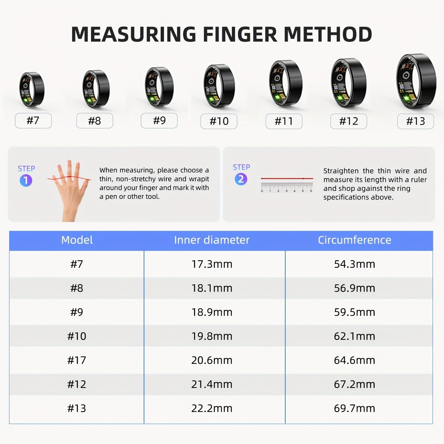 Waterproof Smart Ring – Sleep & Fitness Tracker for Men Women