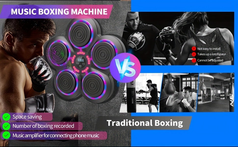 Wall Mounted Smart Boxing Machine Wireless Music Punching Trainer