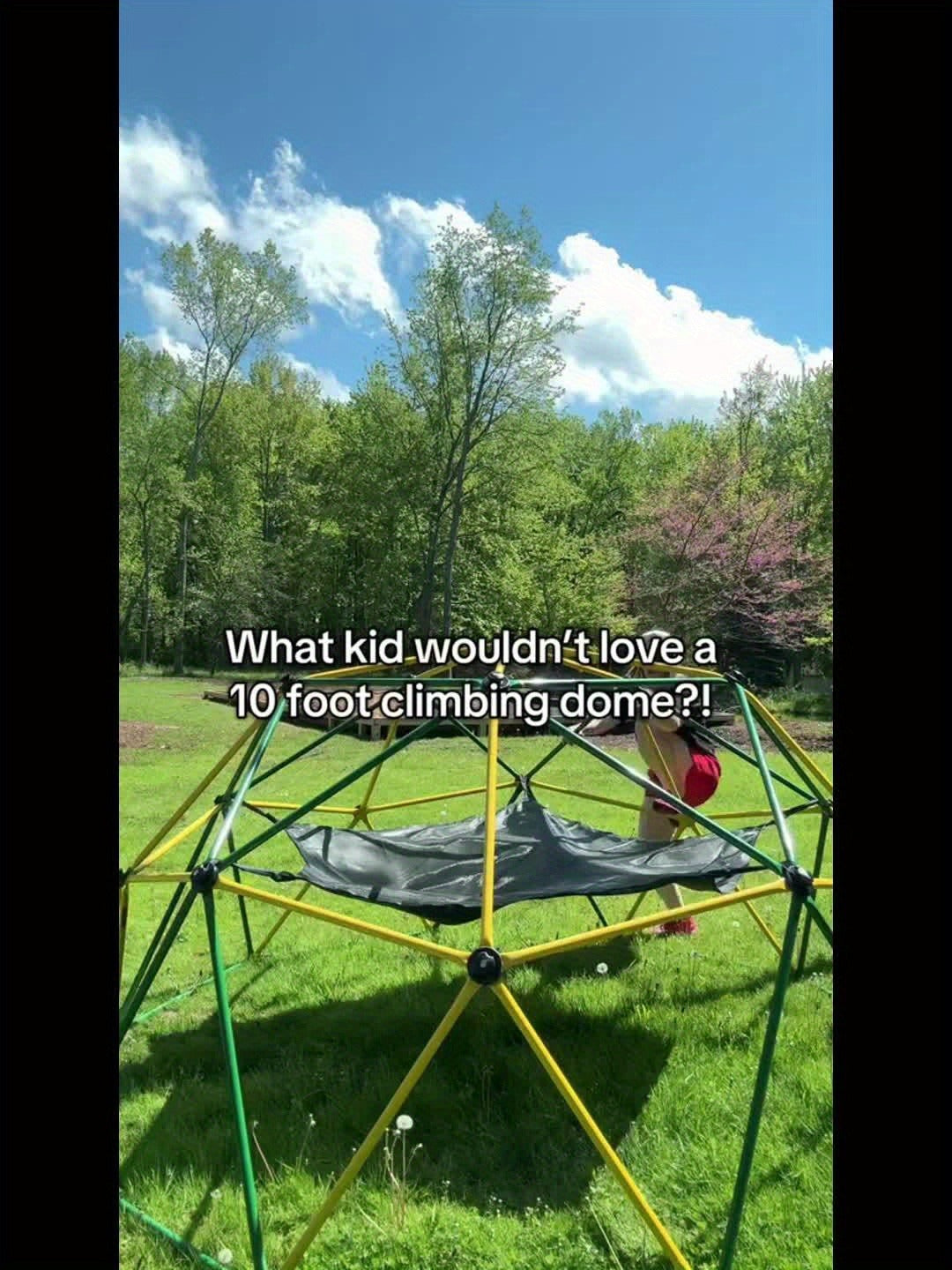 10FT Kids Climbing Dome with Hammock Swing Disc Swing Backyard Jungle Gym Steel Frame Outdoor Play Equipment 1000 LBS Capacity Gift for Boys Girls Ages 3-10
