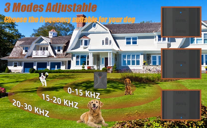 Ultrasonic Anti-Barking Device – Automatic Dog Bark Deterrent with 3 Frequency Modes & 50ft Range | Rechargeable 1500mAh, Hands-Free & Humane | Indoor & Outdoor Bark Control for All Dog Sizes | Dark Gray