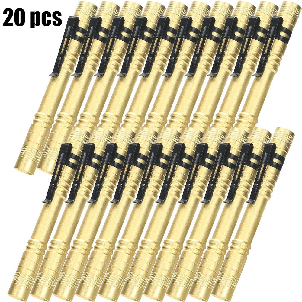 Pen Light Flashlights Bulk Pack with Clip - Mini Slim LED Pocket Torch for Camping, Outdoor, Home & Emergency Use, 5/10/20pcs (Batteries Not Included)