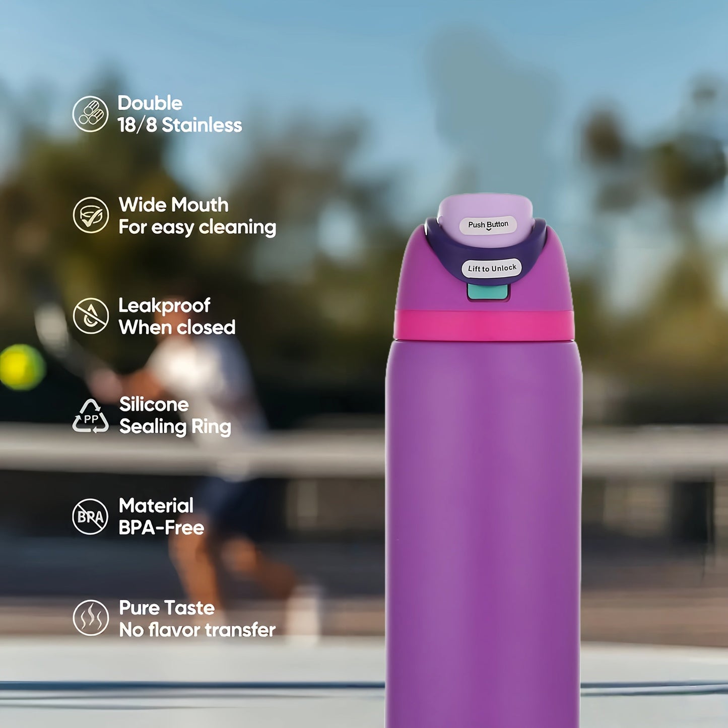 32oz Insulated Water Bottle with Straw - 304 Stainless Steel Vacuum Flask Keeps Cold 24H Hot 12H, Large Capacity Leak-Proof Sports Bottle for Gym, Camping, Office & Outdoor Adventures