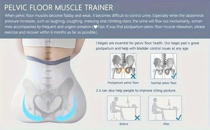 Pelvic Floor Trainer Electric Massage Cushion – 6 Vibration Modes, Wireless Rechargeable, Hip & Leg Muscle Training for Men Women, Home Gym Office Use