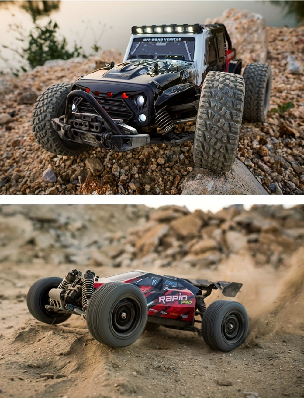 70KM/H High-Speed RC Off-Road Car 1:16 Scale 4WD – 2.4GHz Remote Control Truck with Simulation Structure, All-Terrain Monster Truck for Kids & Adults, Birthday Gift, Red Blue Black