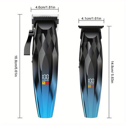 Electric Hair Clipper 2-Pack for Men - Professional Cordless Hair Trimmer Set for Home Car Business Travel, Rechargeable Portable Barber-Grade Clipper Kit, Great Gift for Men