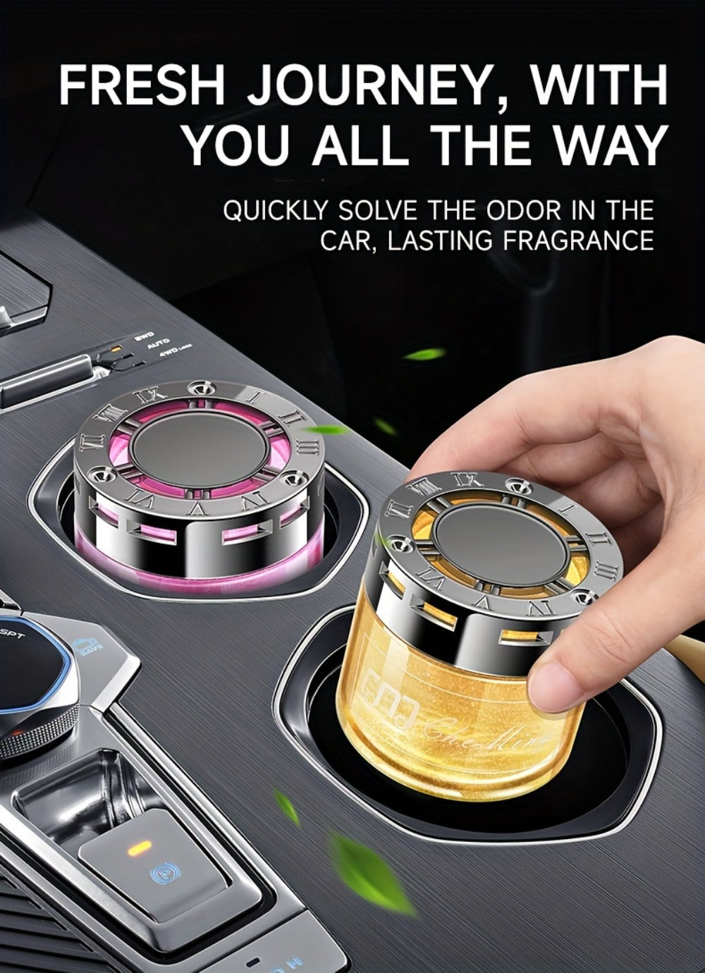 Solid Perfume Car Air Freshener 2PCS Set - Long-Lasting Alcohol-Free Scented Cream for Car Interior, Home & Room Decor, Multiple Fragrances for Men & Women