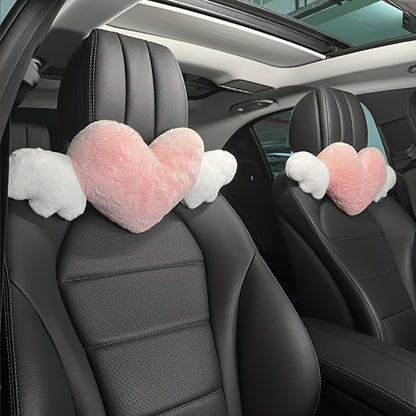 1pc Cute Cartoon Car Headrest, Neck Pillow, Cartoon Love Back Lumbar Pillow Seat Back Cushion Car Interior Decoration, Creative Cute Plush Pillow Car Seat Interior Decoration Gift for Mother, Grandma, Wife Christmas Anniversary