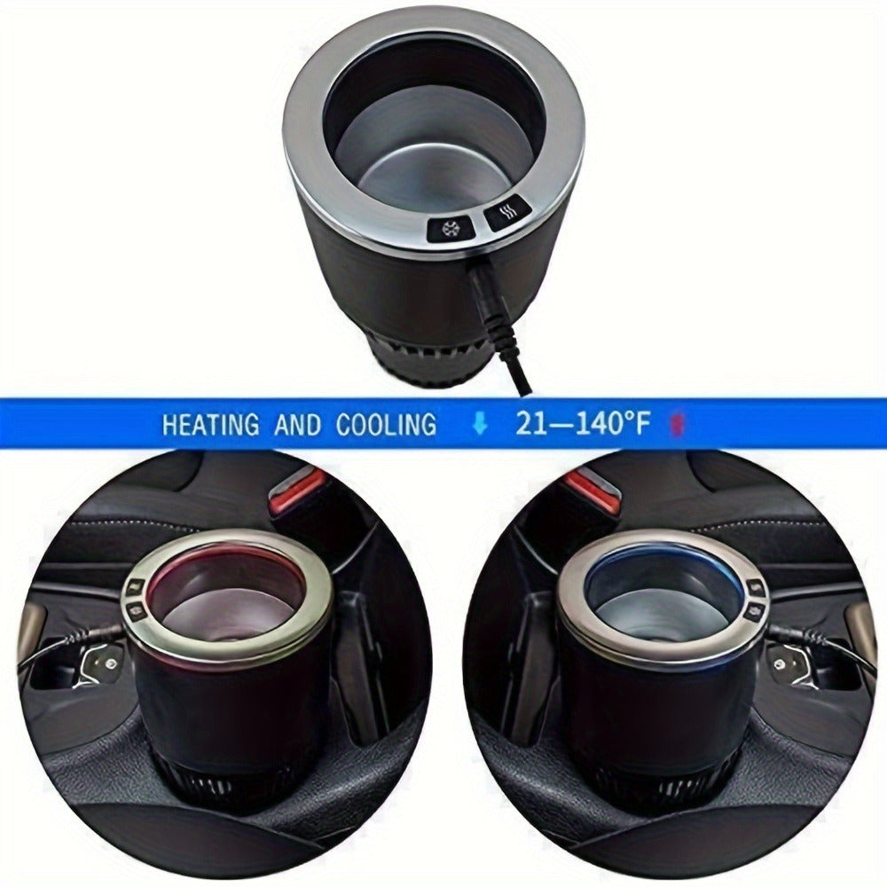 Car Cup Warmer & Cooler 2-in-1 – 12V Electric Heated & Cooled Beverage Holder for Car, Heats to 140°F Cools to 21°F, Smart Auto Mug Warmer for Commuters, Travelers & Road Trips