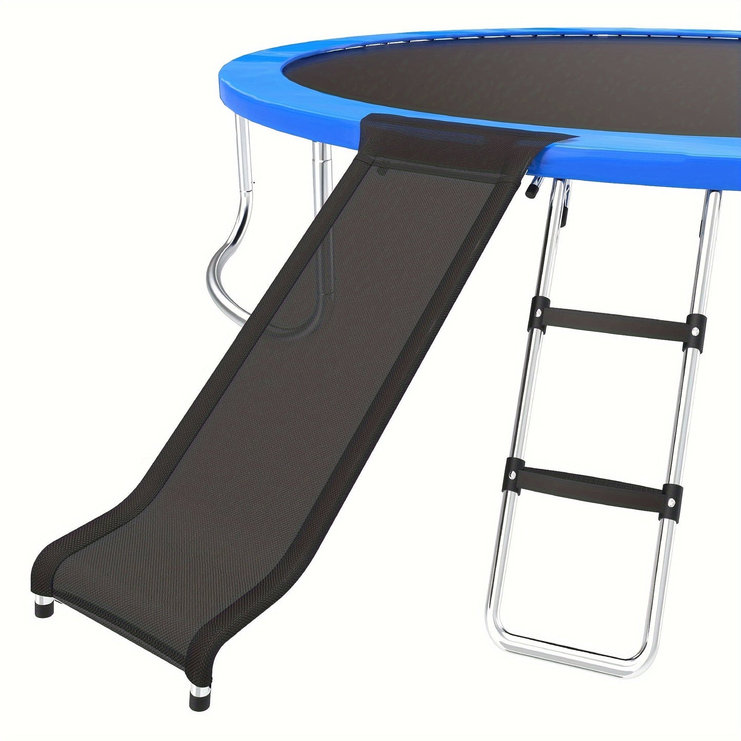 Trampoline Ladder & Slide Kit – 2-Step Wide Safety Ladder Stairs with Strong Tear-Resistant Slide for Trampolines, Ages 14+, PE & Galvanized Steel Construction