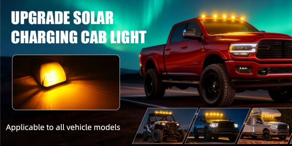 5pcs Multicolour Light Wireless Solar Powered Cab Lights With Motion Vibration Sensor For Truck for truck Cab Roof Lights For Car Cab Lights For Universal Car Easy To Carry 16Led, Without Battery