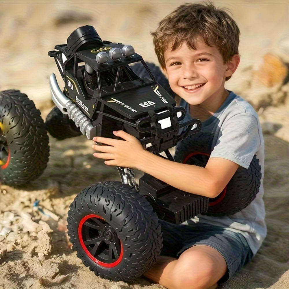 High Speed RC Off-Road Truck for Boys 6 8 10 – Large 4WD All-Terrain Remote Control Car USB Rechargeable Battery 2.4GHz Racing Vehicle Birthday Christmas Gift Kids Black Red