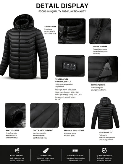 Unisex Heated Pullover Jacket Everyday 861