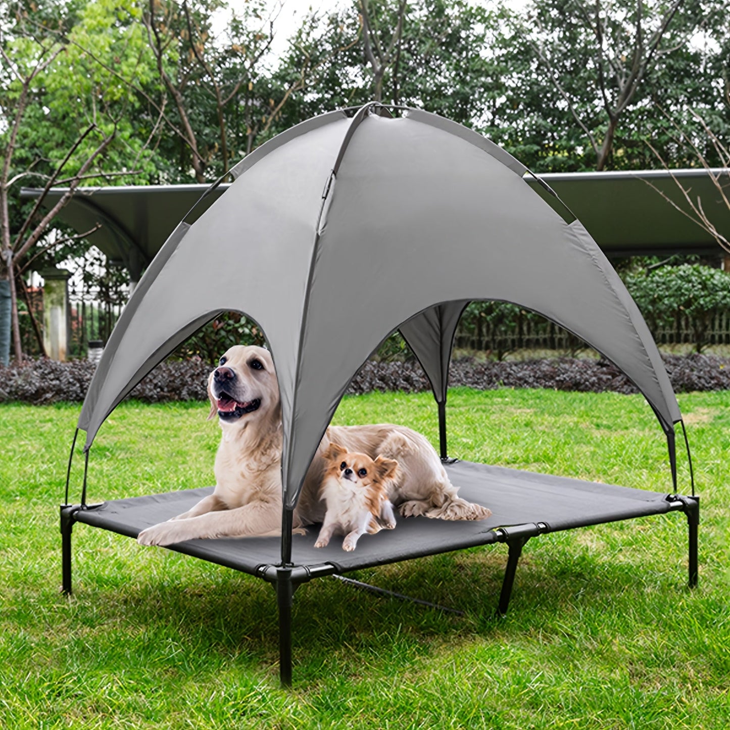 Outdoor Cat Tent Portable Pet Tent with Trampoline Base – Windproof Breathable Weatherproof Cat House for Dogs & Cats, Foldable Outdoor Shelter, Available in M / L / XL & Upgraded Version