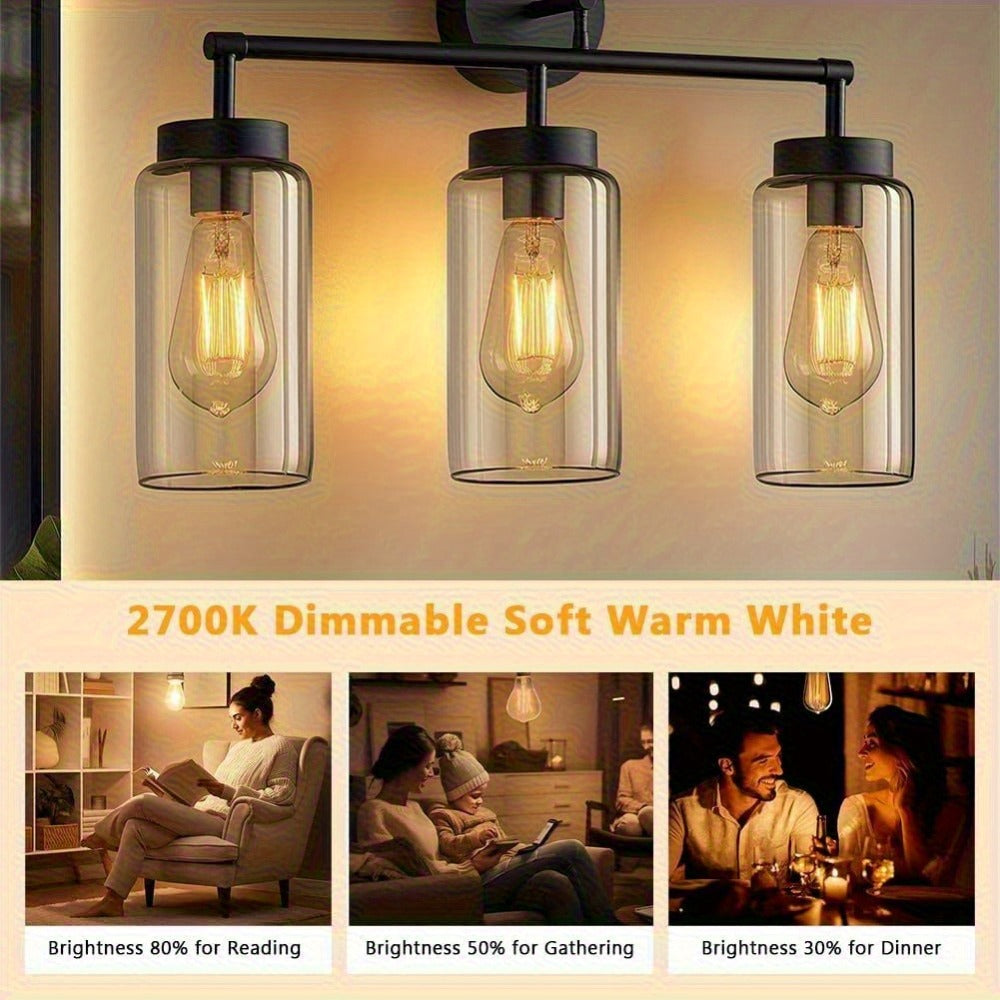 ST58 Vintage Edison LED Filament Bulb 8W 2700K Warm White Dimmable – 60W Equivalent E26 Base Clear Glass Antique Style for Chandelier Pendant Bedroom Living Room Home Commercial, 12 & 24 Pack