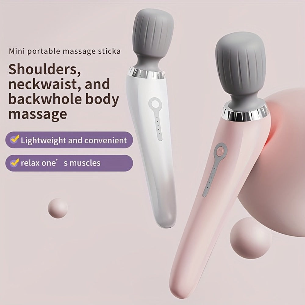 Portable Handheld Massage Stick – USB Rechargeable Wand Massager with 5 Adjustable Speed Levels, Relieves Neck, Back, Leg & Waist Tension, Compact Travel Massager, Holiday Gift for Family & Friends