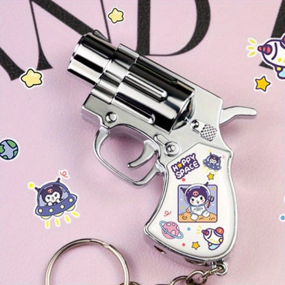 Cute Cartoon Lighter with Keychain – Sanrio Hello Kitty & Kuromi Mini Windproof Flame Lighter, Portable Blue Fire Lighter for Cigarettes, Creative Kawaii Gift Idea, No Battery Required (Butane Not Included)