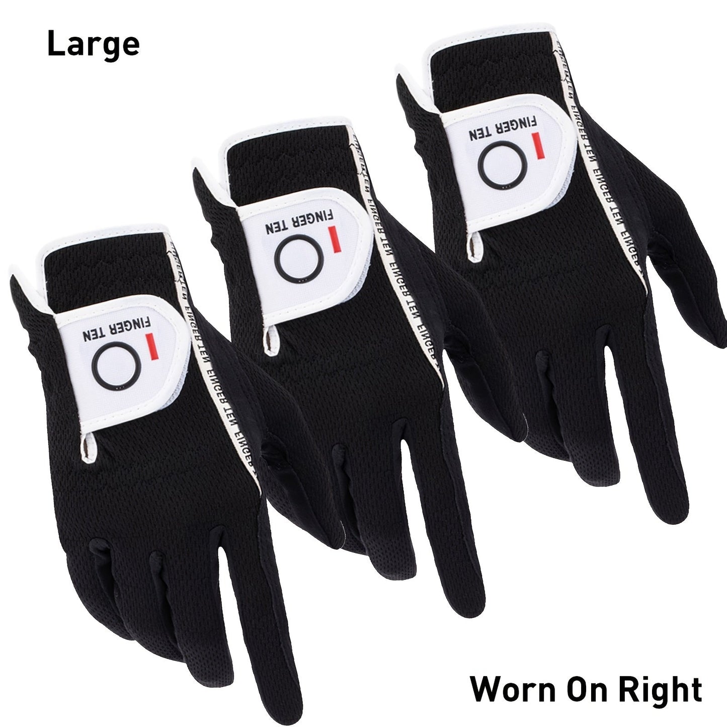 Wet Weather Golf Gloves Rain Grip 3-Pack for Men | Breathable Water-Resistant Golf Gloves for Left & Right Hand – Durable Comfortable Fit in Hot & Wet Conditions (Black, Gray, White | S–3XL)
