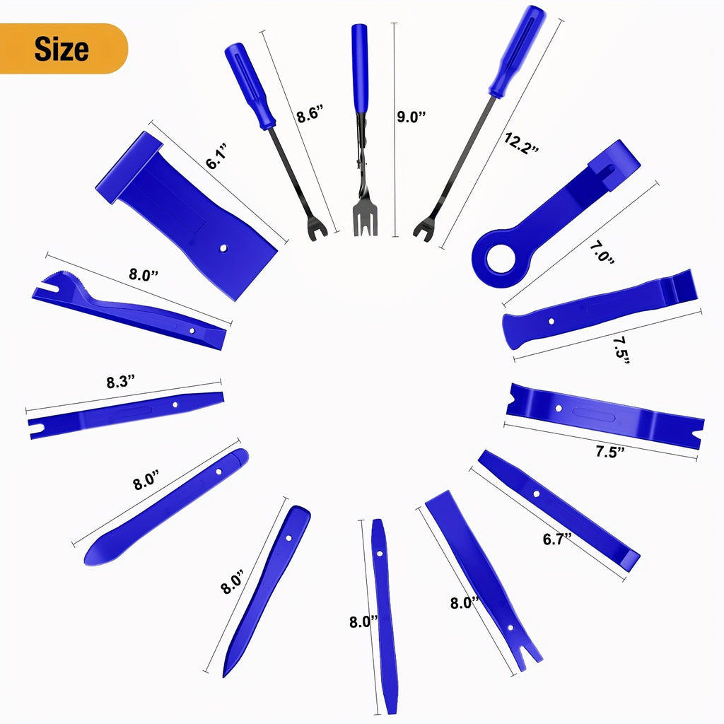 240pcs Auto Trim Removal Tool, Auto Push Pin Bumper Retainer Clip Set Fastener Terminal Remover Tool Adhesive Cable Clips Pry Kit Car Panel Radio Removal Auto Clip Pliers, for Car Interior & Exterior Repair