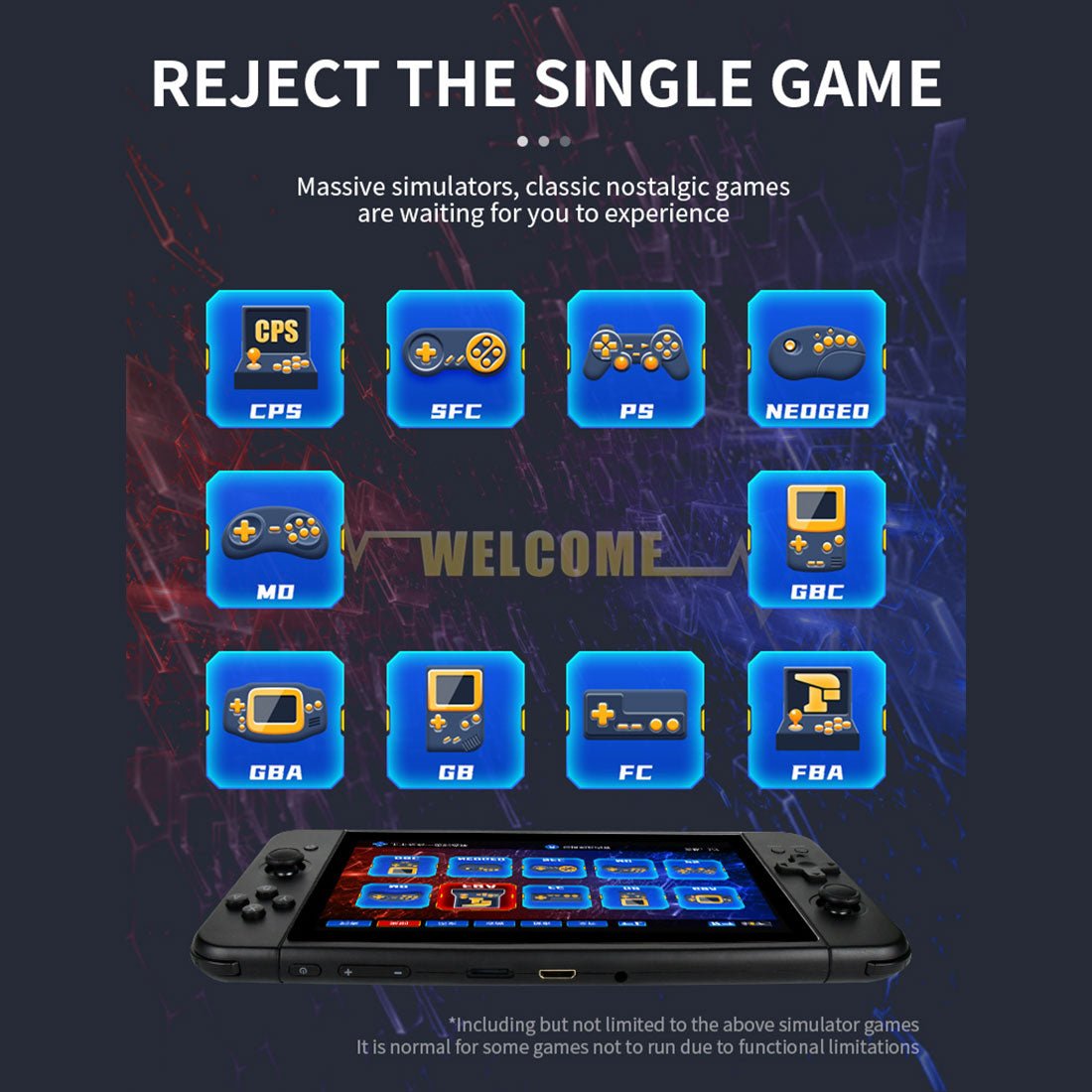 Powkiddy X70 Handheld Game Console – 7" IPS Large Screen 1024×600 HDMI Output Dual Player 3500mAh 20+ Emulators Retro Gaming System