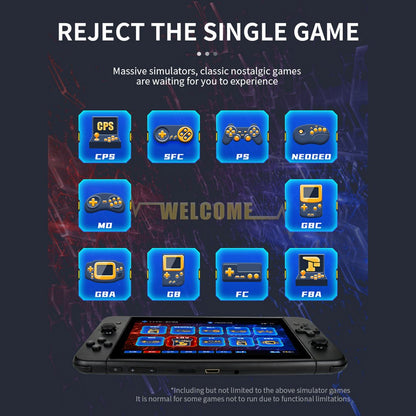 Powkiddy X70 Handheld Game Console – 7" IPS Large Screen 1024×600 HDMI Output Dual Player 3500mAh 20+ Emulators Retro Gaming System