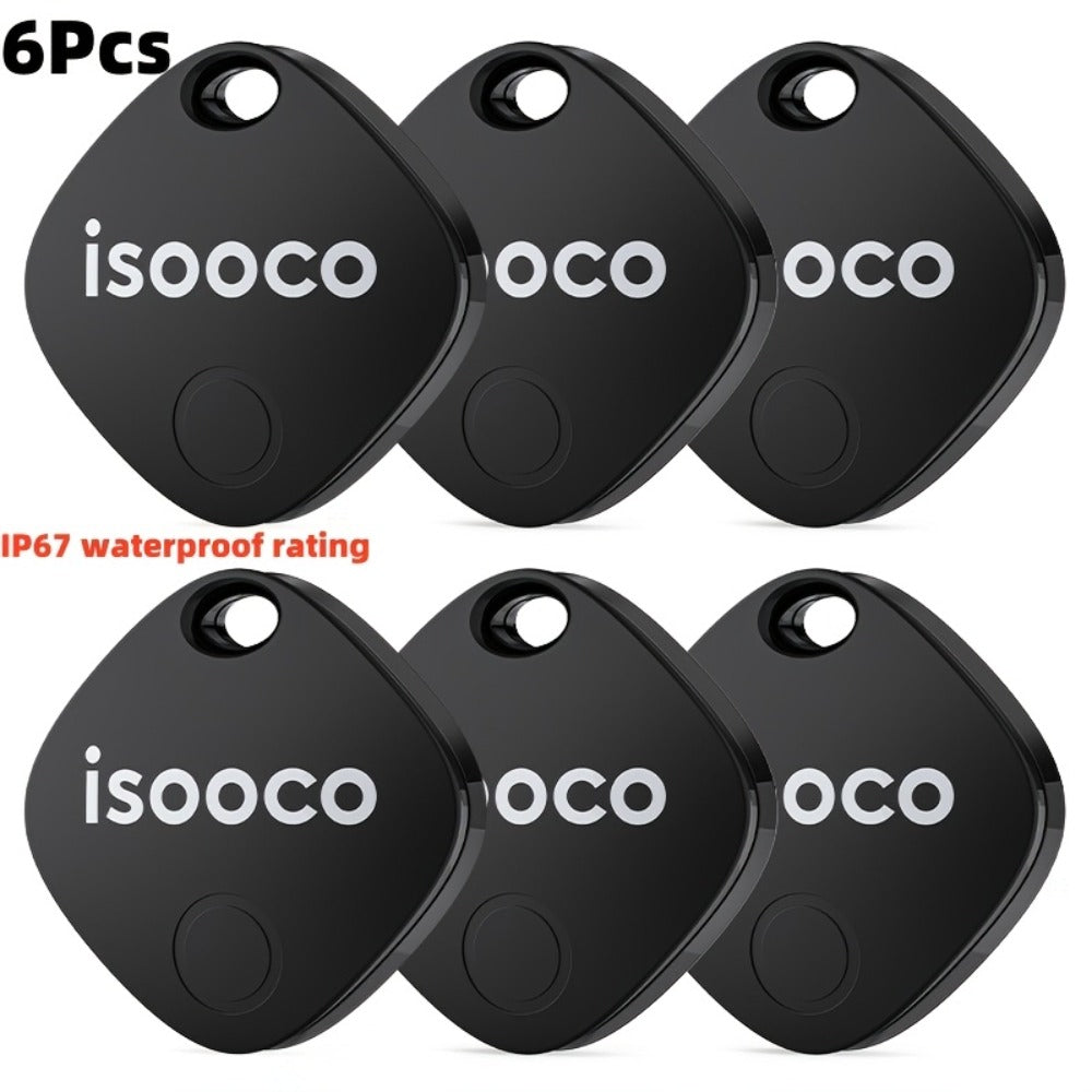 Smart Tracker Tags 6 Pack Mini Keychain IP67 Waterproof Real-Time Anti-Lost Locator for Car Wallet Bike Luggage Keys No Monthly Fees CR2032 Battery Compatible with Apple Find My iOS