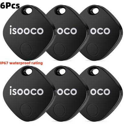 Smart Tracker Tags 6 Pack Mini Keychain IP67 Waterproof Real-Time Anti-Lost Locator for Car Wallet Bike Luggage Keys No Monthly Fees CR2032 Battery Compatible with Apple Find My iOS