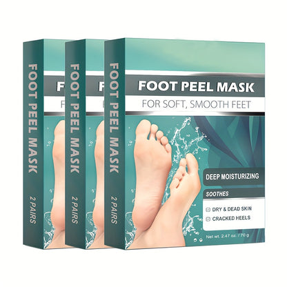 Foot Peel Mask Exfoliating Socks Dead Skin Remover Moisturizing Firming Brightening Hypoallergenic Peeling Treatment for Dry Cracked Heels Rough Skin Smooth Soft Feet 2 4 6 Pairs