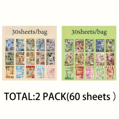Journaling Sticker Book Ancient Chinese Aesthetic – Millennium Dream Series 2-Book Set, Woven Hazy Poems & Sea Sound Decorative Stickers for Scrapbooking Planner Bullet Journal Gift