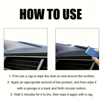 Automotive Plastic Restorer & Whitening Cream - All-in-One Dashboard, Tire & Seat Polish Paste for Car Interior Gloss, Upholstery Care & Long-Lasting Protection, Includes Applicator Sponge (150g)