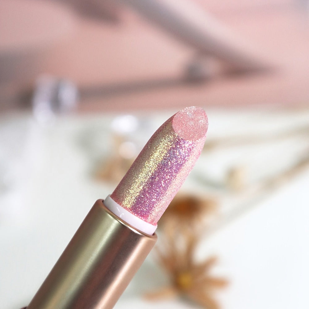 Glitter Shimmer Lipstick Set 3Pcs Pearlescent Pinkish Golden Creamy Glossy Sparkle Lip Gloss Lip Makeup for Party Stage Cosplay Festival Valentine's Day Gift for Women
