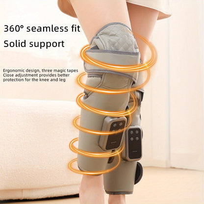 Knee Massager with Heat – Electric Air Compression Knee Wrap, 3 Heating Levels & 3 Massage Modes, USB Rechargeable Cordless Knee Brace Massager for Arthritis, Joint Pain Relief & Muscle Recovery