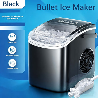 Bullet Ice Maker – 26 Lbs Daily Countertop Ice Machine, Self-Cleaning, Includes Ice Scoop & Basket, Available in Green, White, Black & Grey, Perfect Holiday Gift for Home & Kitchen