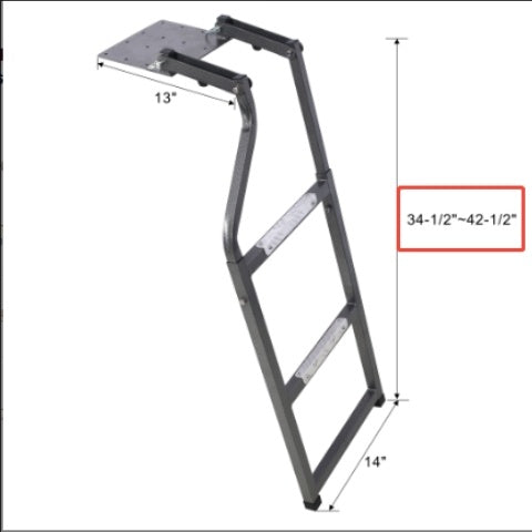 Pickup Truck Tailgate Ladder, Universal Fit Truck Bed Ladder for Easy Access to Truck Bed, Durable and Sturdy Rear Truck Ladder for Camping, Loading and Unloading