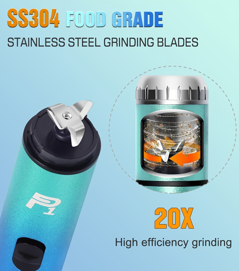 Electric Herb Grinder USB Rechargeable – Portable Spice Mill with One-Button Operation, Travel Bag, Funnel & Cleaning Brush | 4 Colors Available