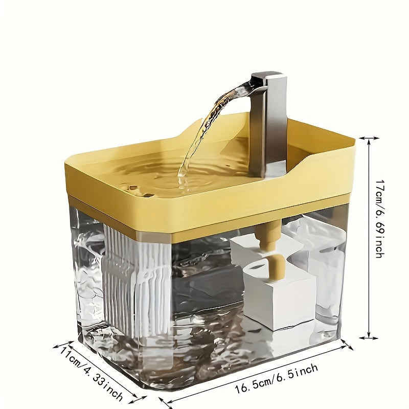 Cat Water Fountain Automatic USB Rechargeable – Ultra-Quiet Smart Pet Water Dispenser with Continuous Cycling Flow, No Battery Required, for Cats & Dogs (White / Black / Yellow)